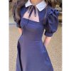 Váy phối cổ cut out bèo vai 3