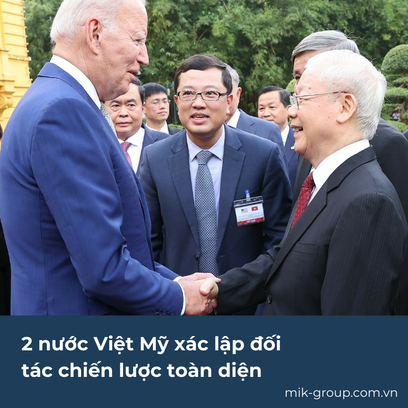 2 nước Việt Mỹ xác lập đối tác chiến lược toàn diện